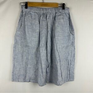 Flax by Jeanne Engelhart Men's Light Blue Casual Shorts 100% linen M new